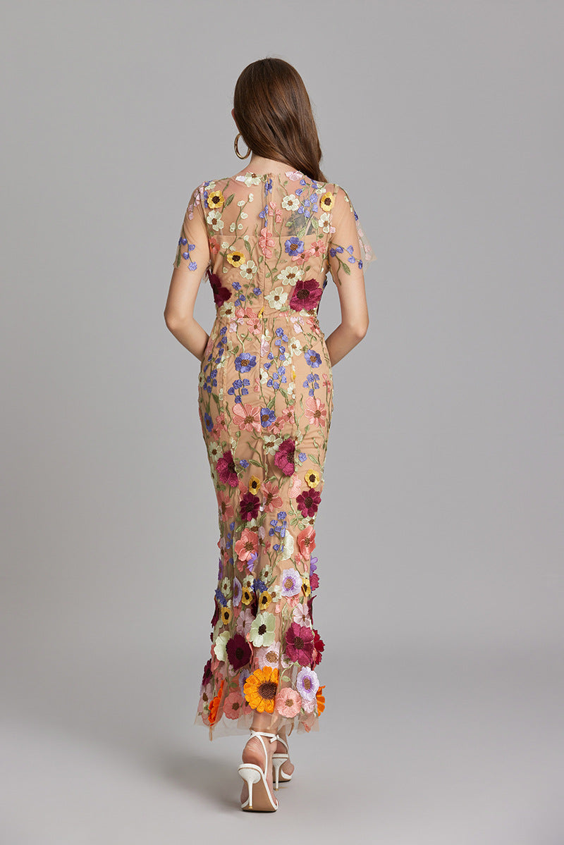 Primrose | Women's Romantic Floral Appliqué Mermaid Evening Gown