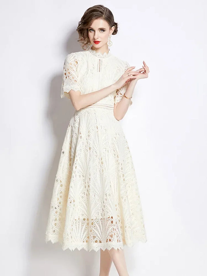 Marlene | Vintage Lace Cutwork Midi Dress