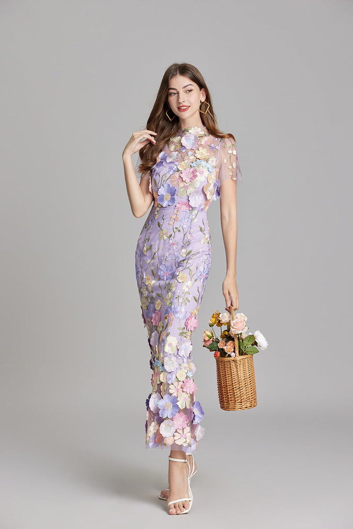 Primrose | Women's Romantic Floral Appliqué Mermaid Evening Gown