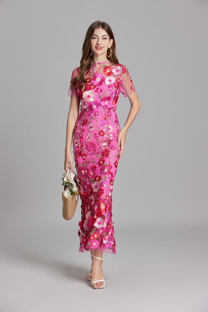Primrose | Women's Romantic Floral Appliqué Mermaid Evening Gown