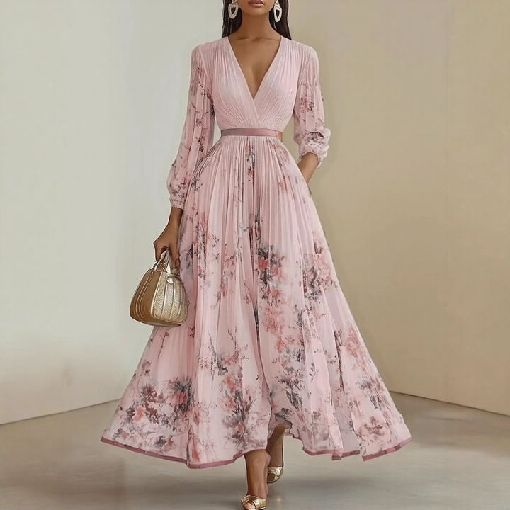 Rowella | Elegant Pleated Maxi Dress