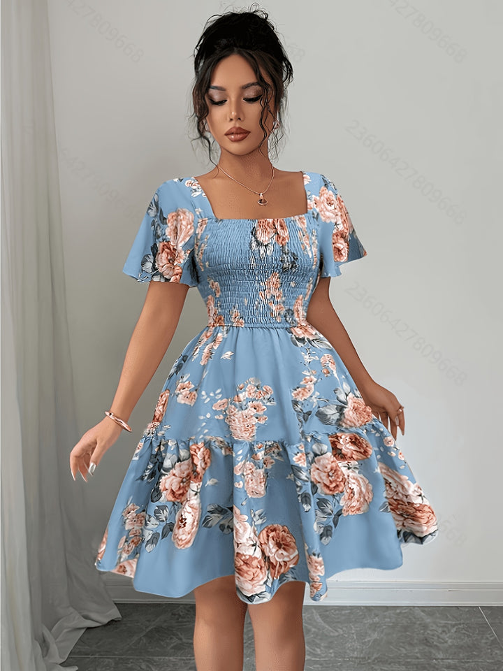 Lorraine | Floral Waist Tie Summer Dress