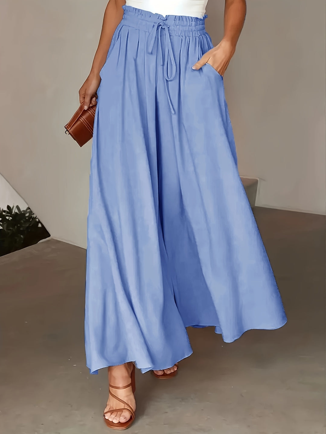 Riley | High Waist Drawstring Wide Leg Pants
