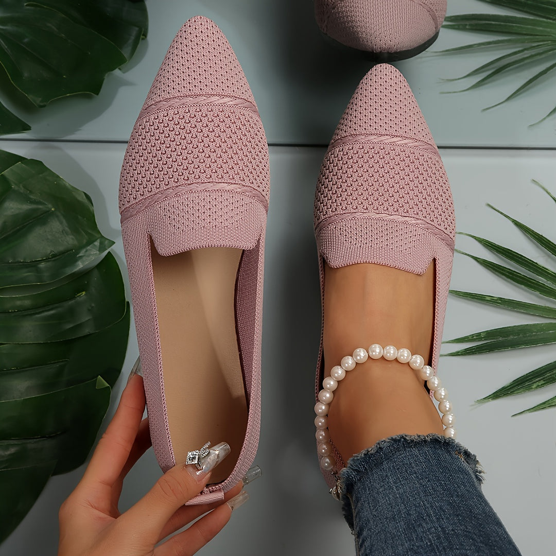Tabitha | Knitted Pointed Toe Flats