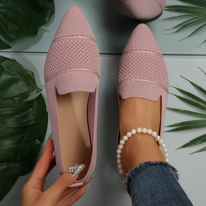Tabitha | Knitted Pointed Toe Flats