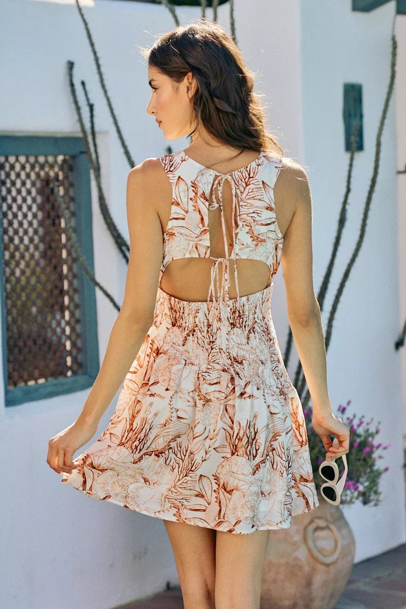 Marlee | Shell Print Fit and Flare Mini Dress