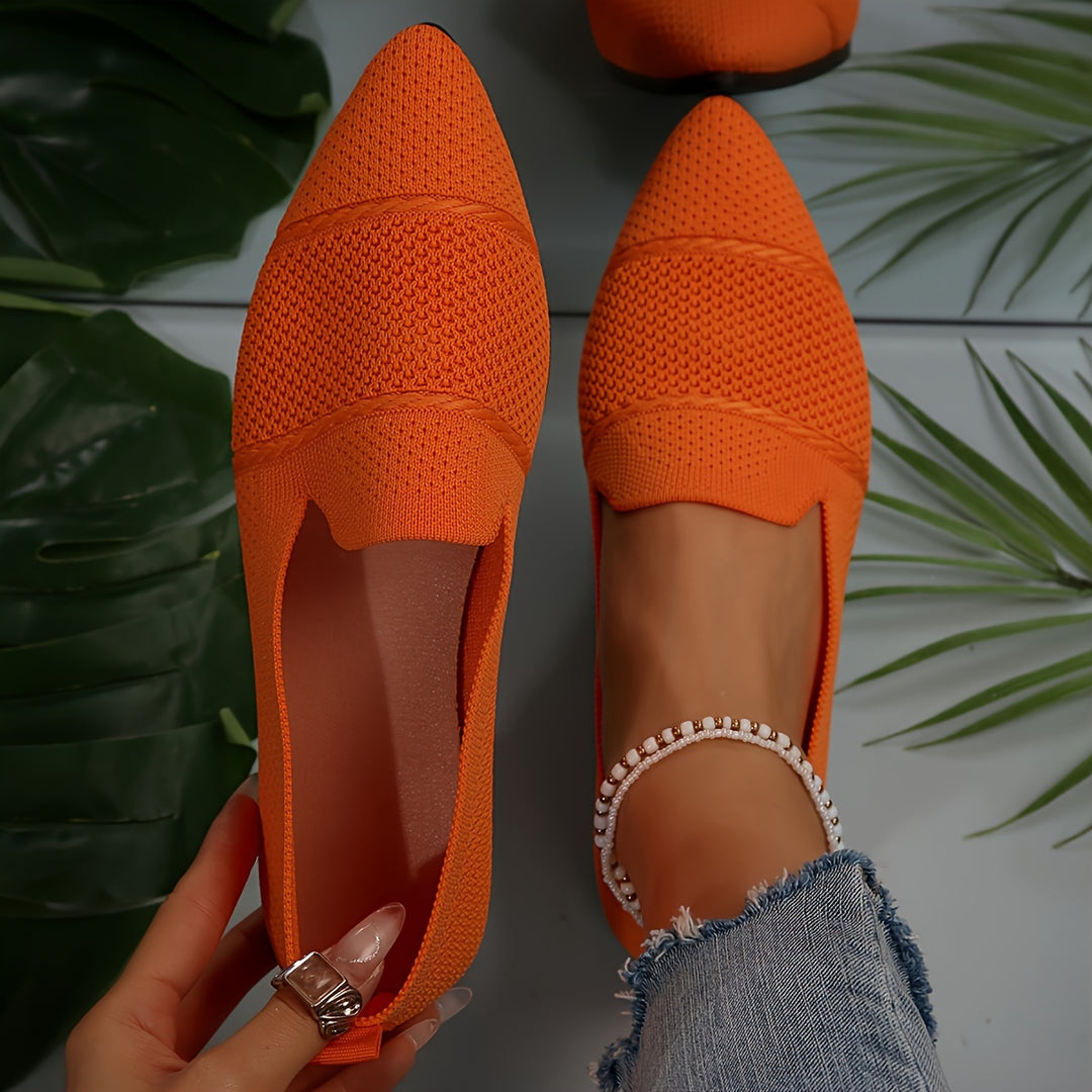 Tabitha | Knitted Pointed Toe Flats