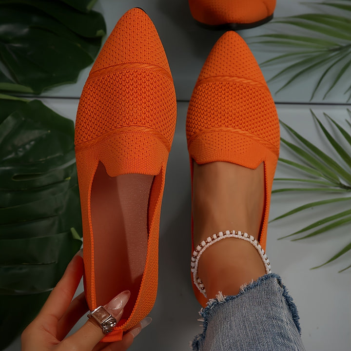 Tabitha | Knitted Pointed Toe Flats