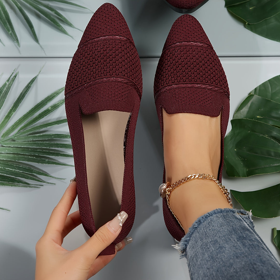 Tabitha | Knitted Pointed Toe Flats