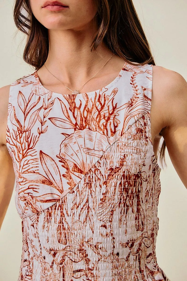Marlee | Shell Print Fit and Flare Mini Dress