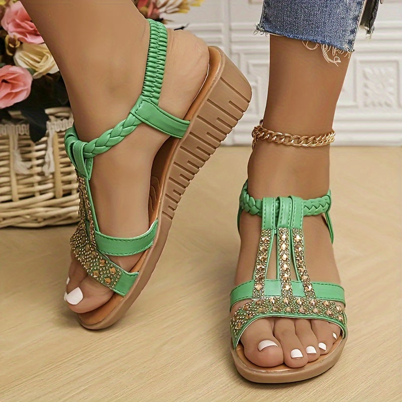 Ashley | Embellished Wedge Sandals