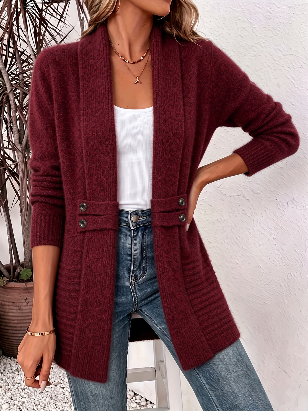 Monica | Shawl Collar Belted Cardigan