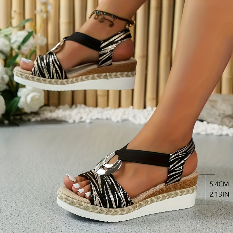 Lindsay | Buckled Platform Wedge Sandals