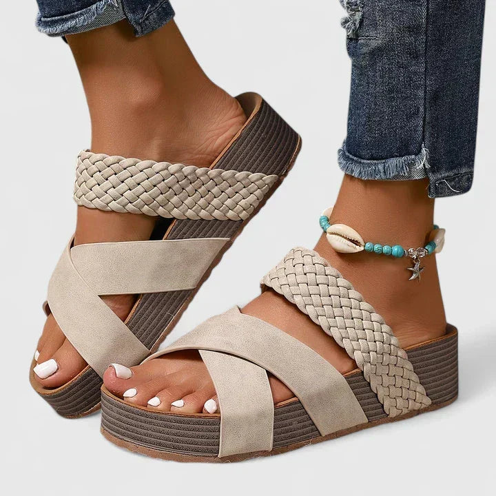 Delaney | Braided Cross Sandals