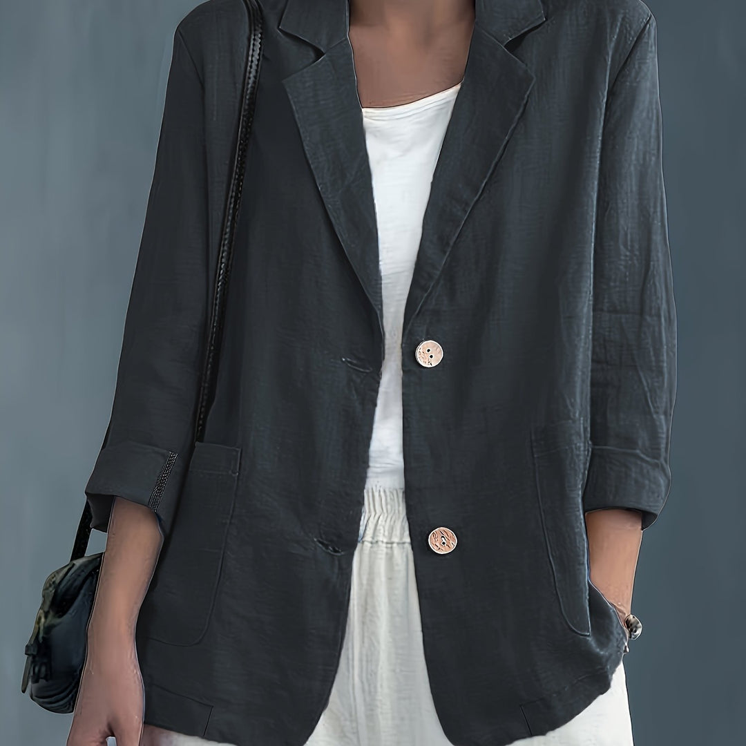 Lauren | Two Button Cotton Blazer