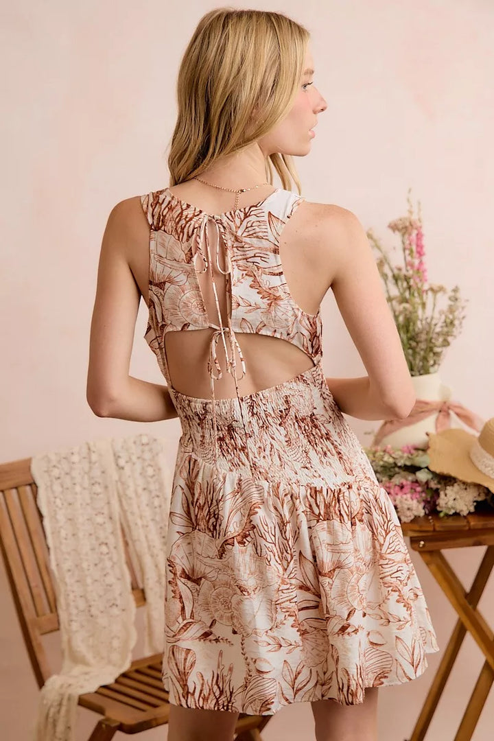 Marlee | Shell Print Fit and Flare Mini Dress