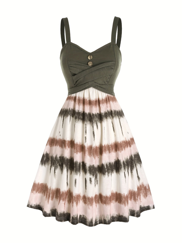 Kendra | Tie Dye Button Front Dress