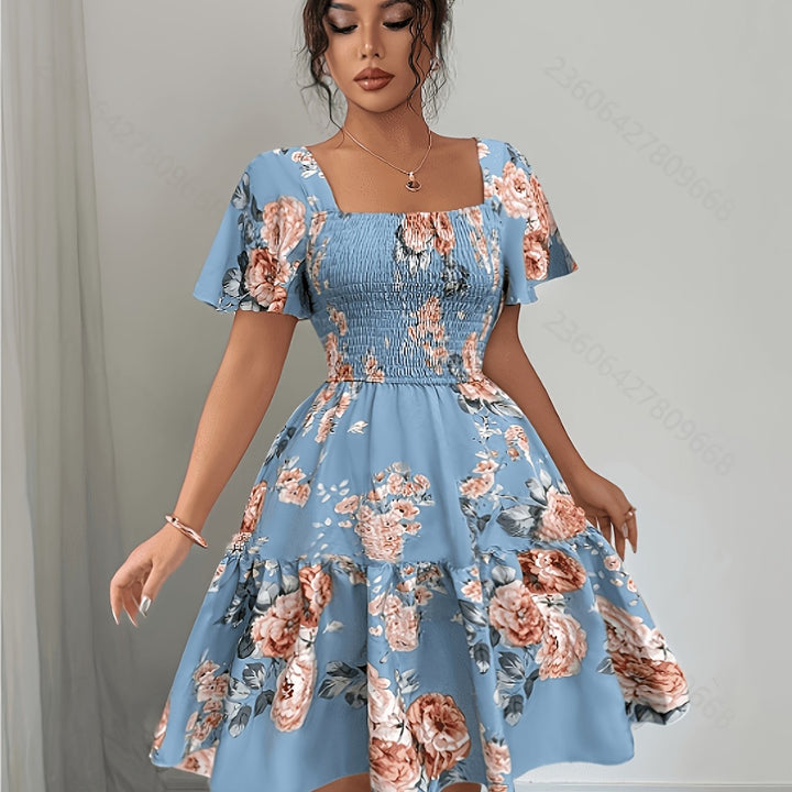 Lorraine | Floral Waist Tie Summer Dress
