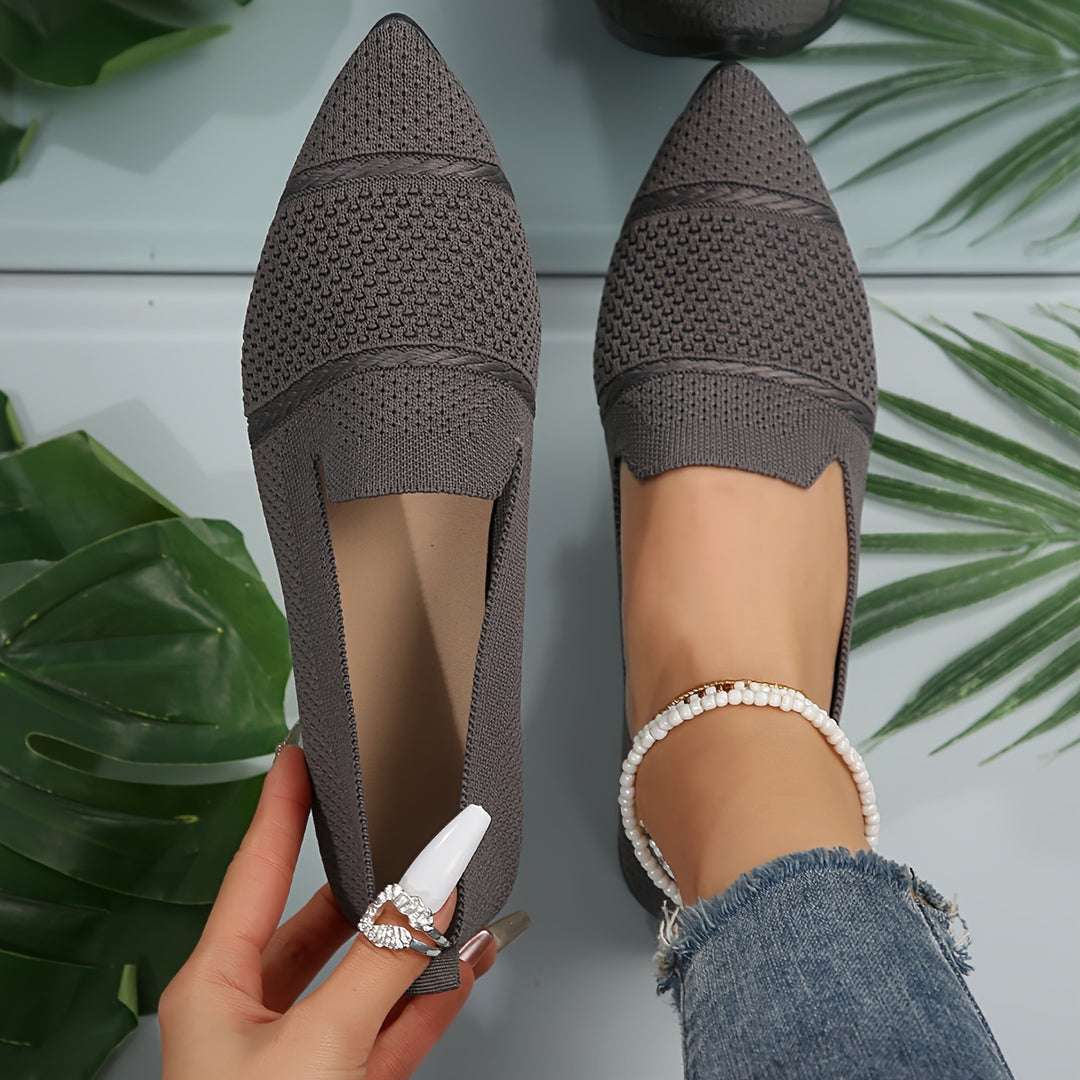 Tabitha | Knitted Pointed Toe Flats