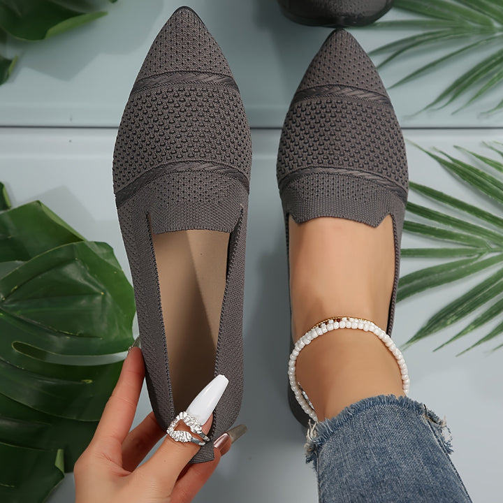 Tabitha | Knitted Pointed Toe Flats