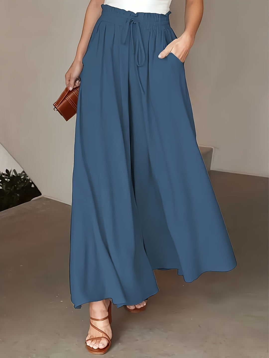 Riley | High Waist Drawstring Wide Leg Pants