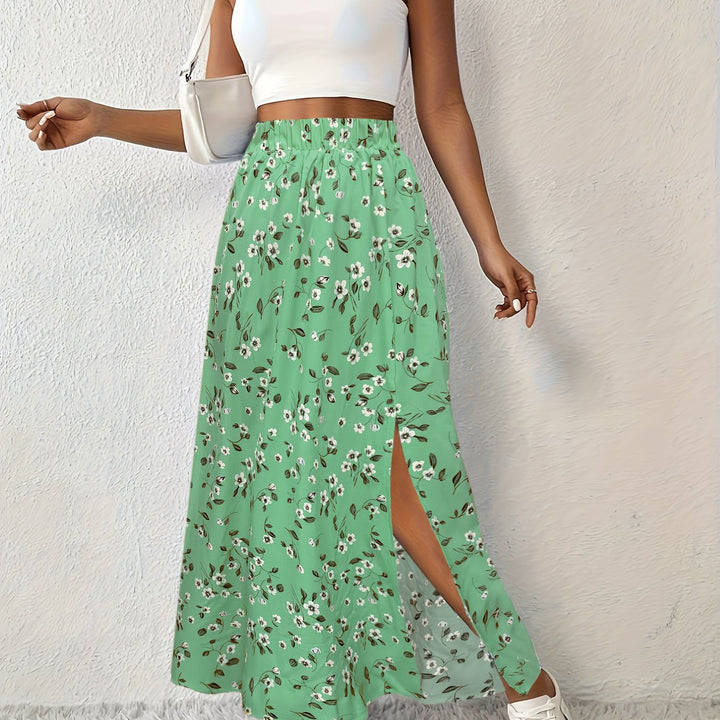 Brittany | Floral High Waist Maxi Skirt