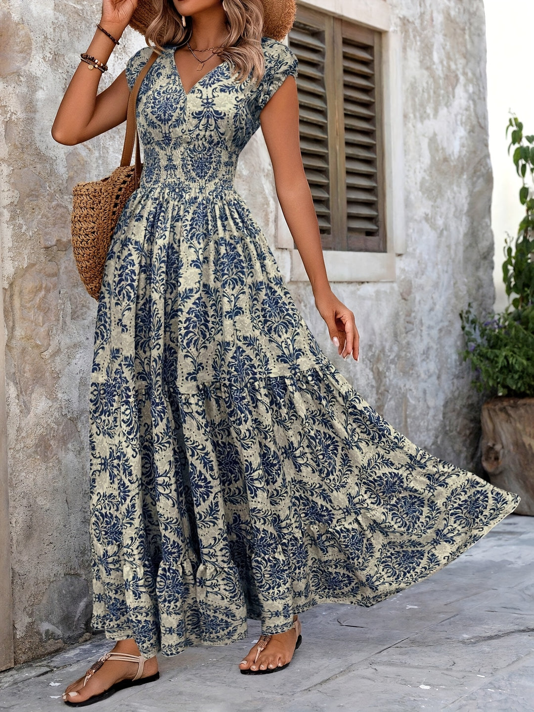 Wendy | Patchwork Print Maxi Dress