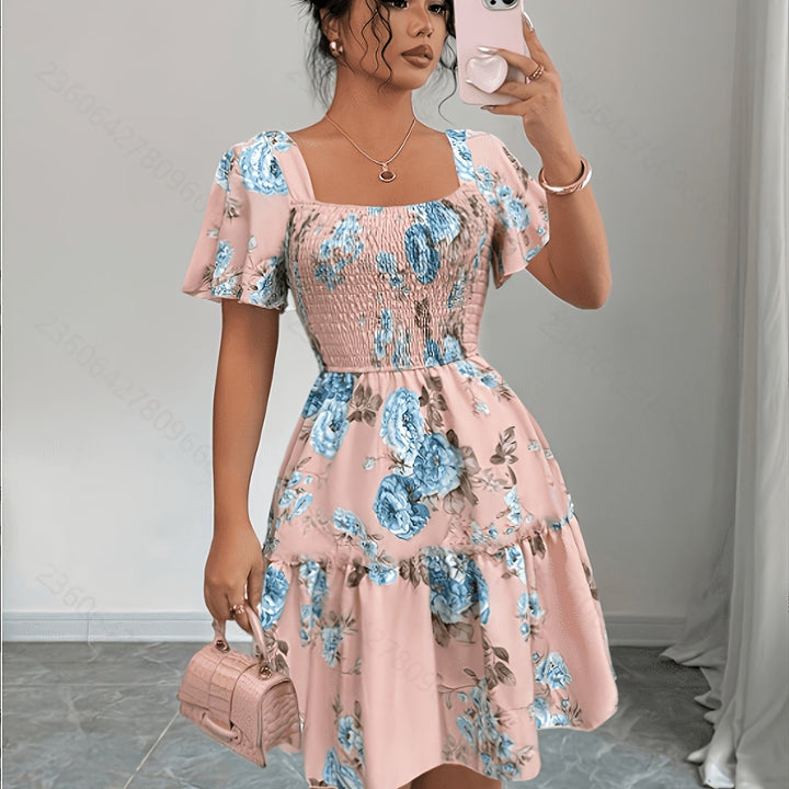 Lorraine | Floral Waist Tie Summer Dress