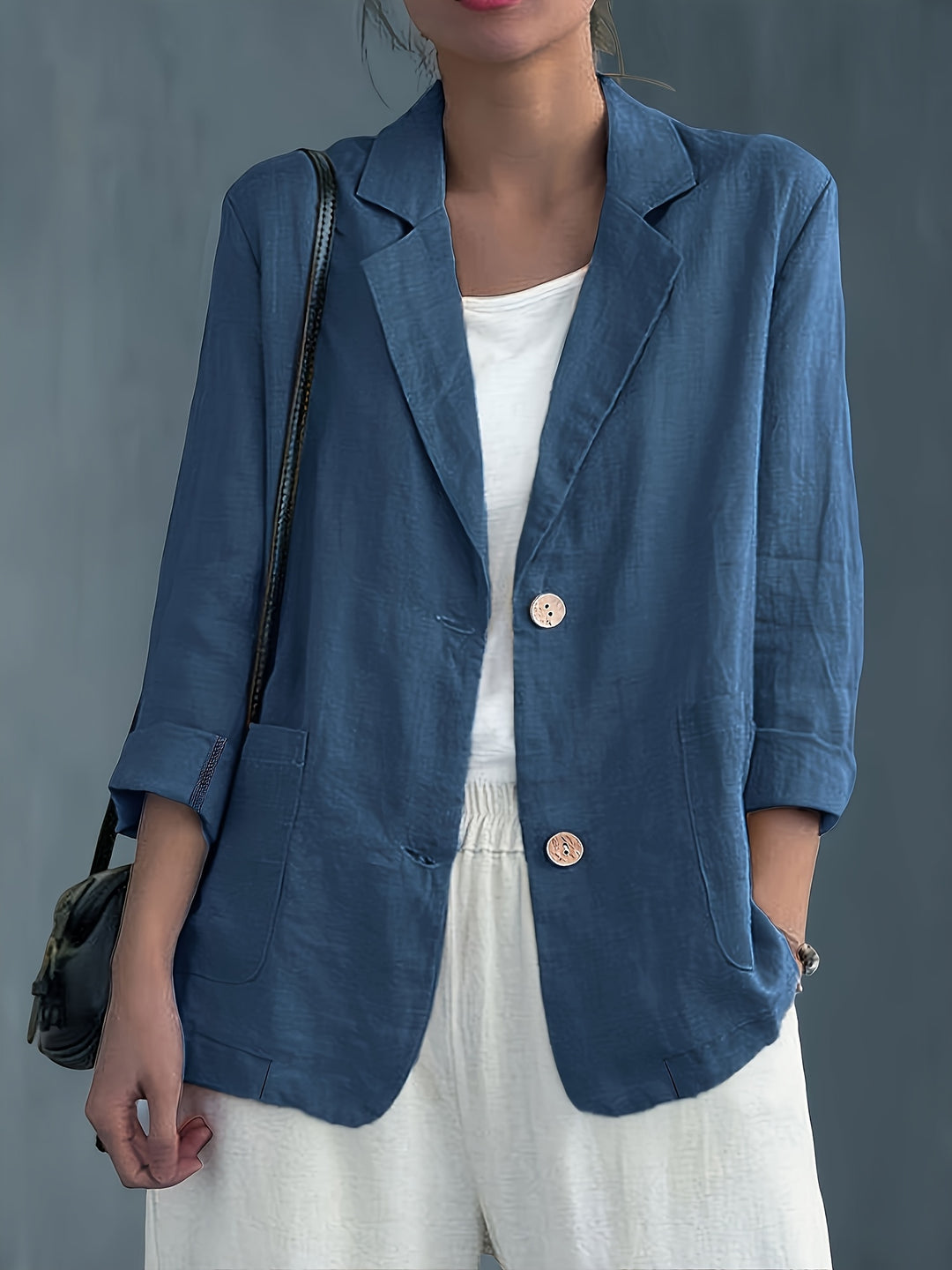 Lauren | Two Button Cotton Blazer