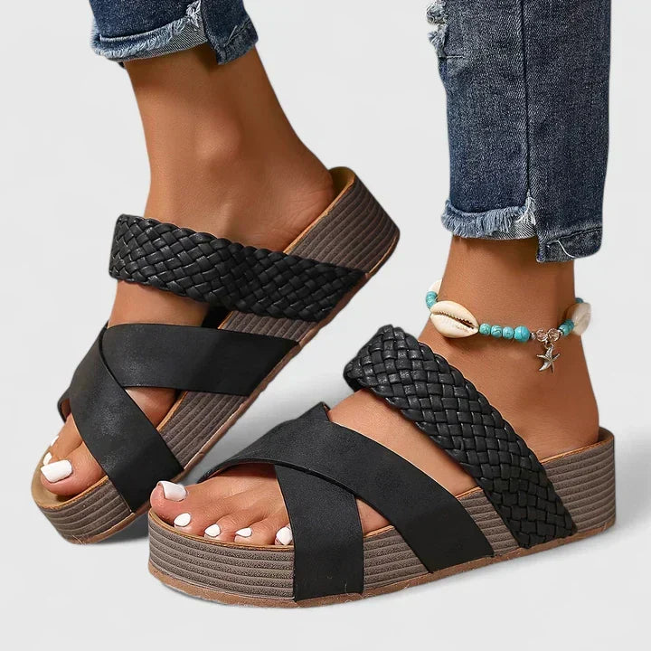 Delaney | Braided Cross Sandals