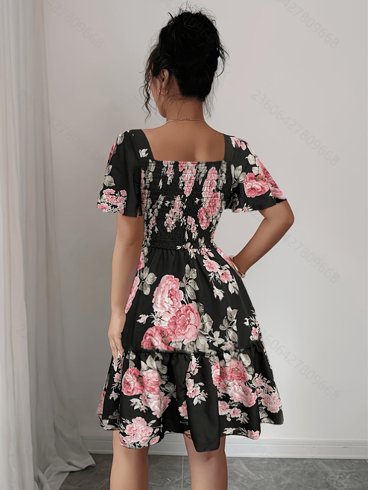 Lorraine | Floral Waist Tie Summer Dress