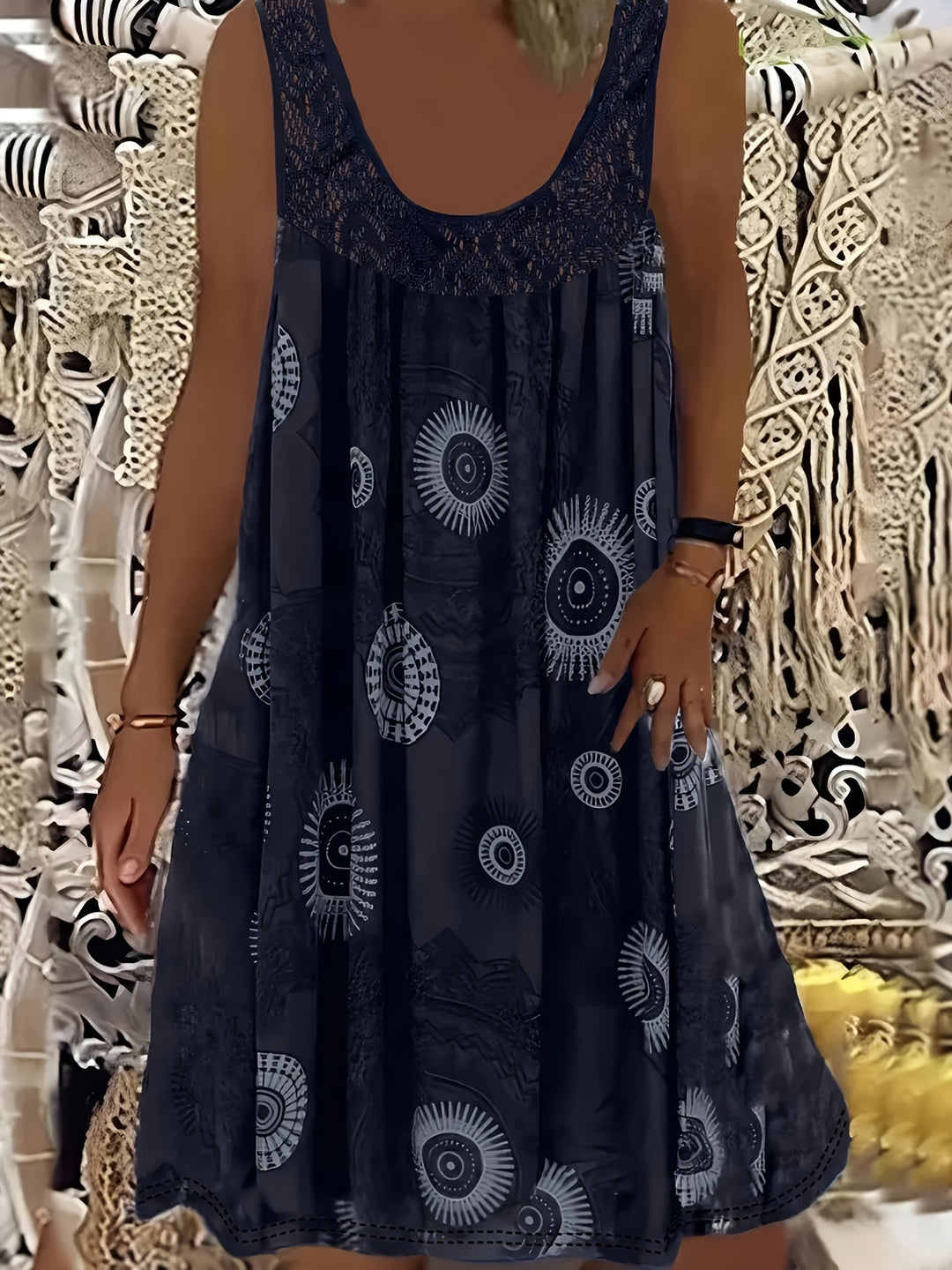 Gwen | Lace Hem A-Line Dress