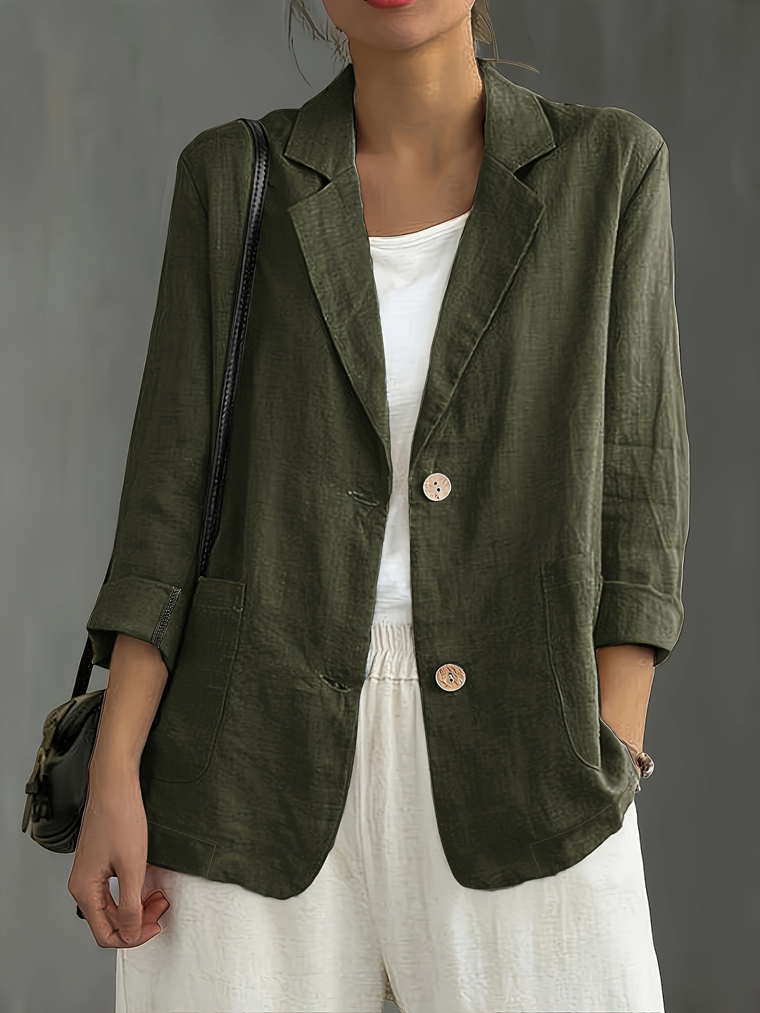 Lauren | Two Button Cotton Blazer