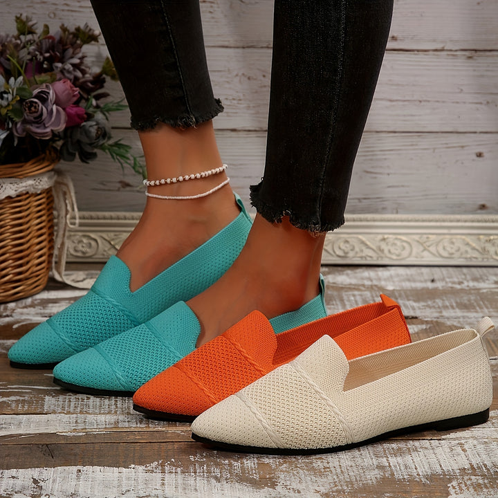 Tabitha | Knitted Pointed Toe Flats