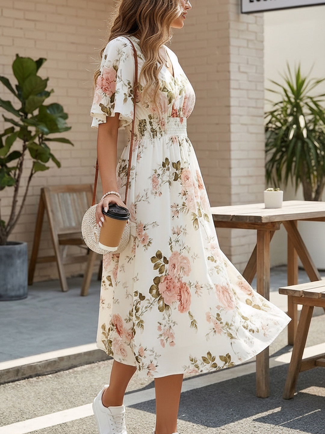 Cheryl | Printed Wrap Midi Dress