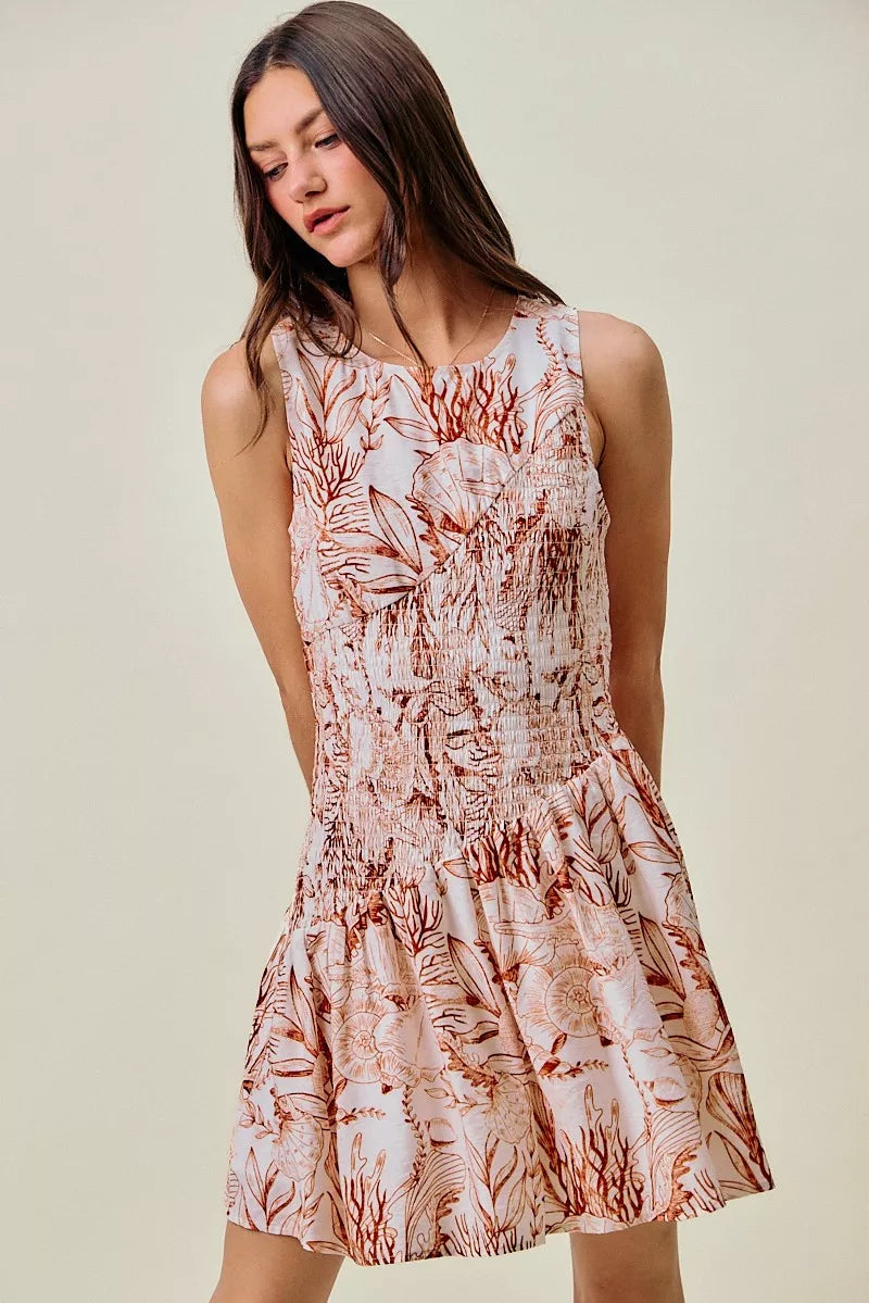Marlee | Shell Print Fit and Flare Mini Dress