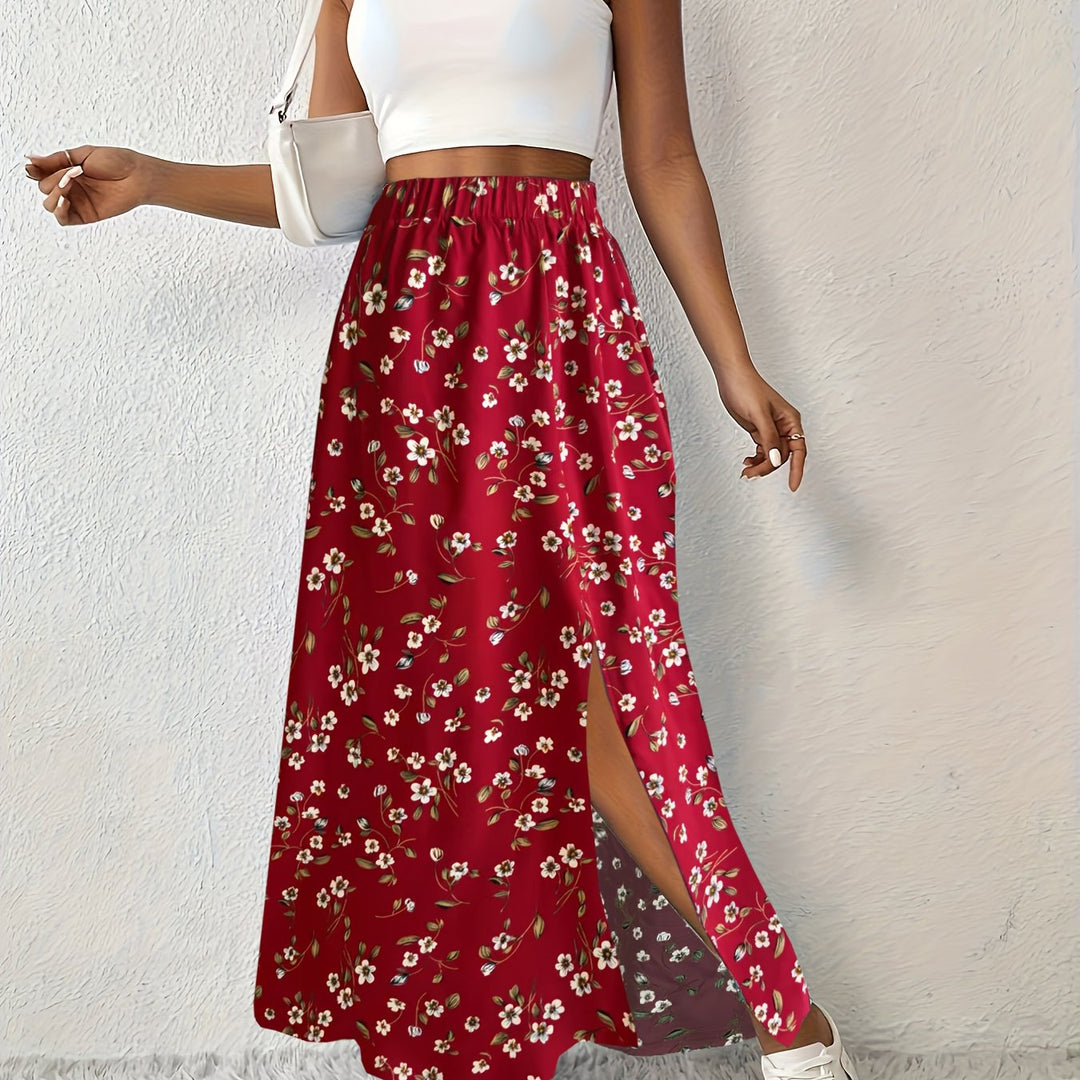 Brittany | Floral High Waist Maxi Skirt