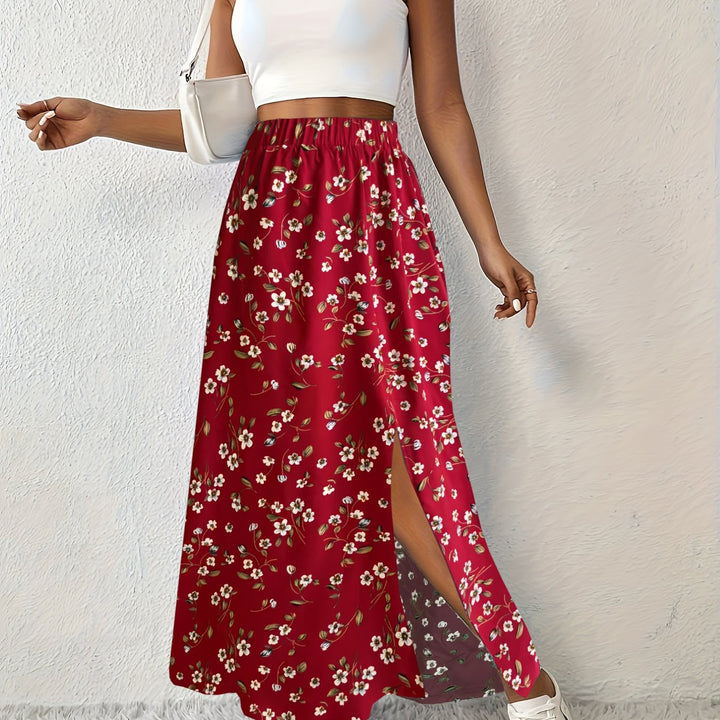 Brittany | Floral High Waist Maxi Skirt