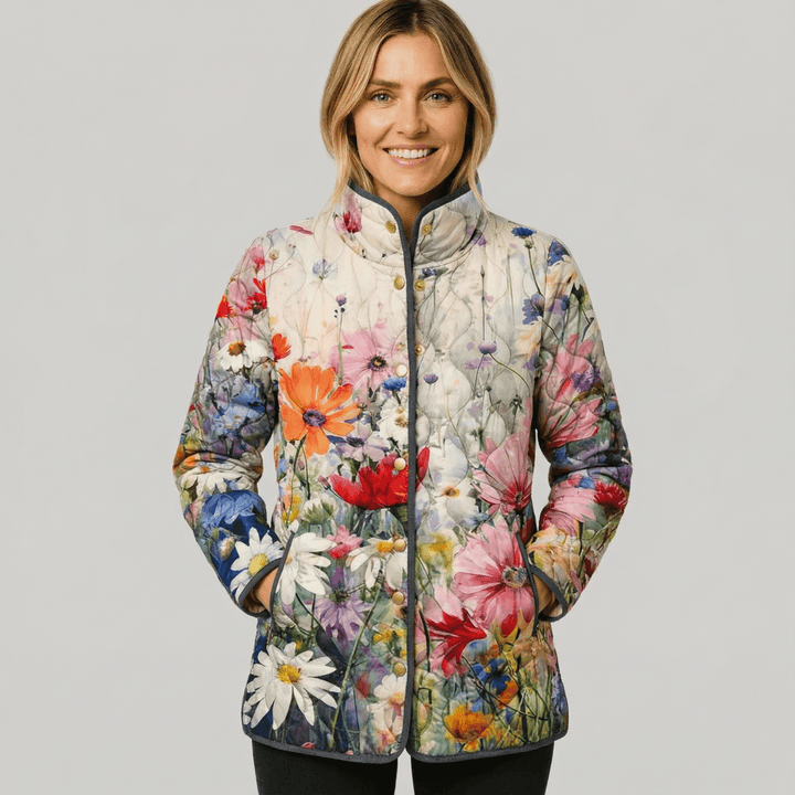 KAIA | CHARMING VINTAGE FLORAL PRINT QUILTED JACKET