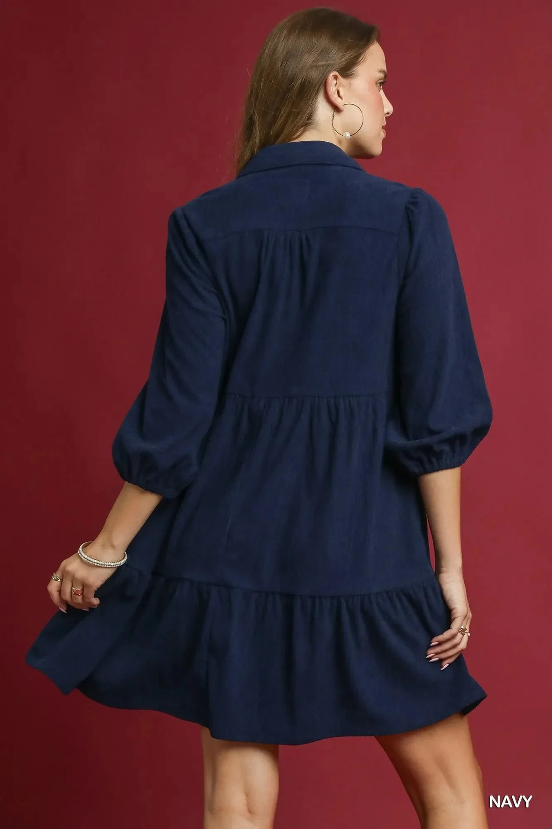 Lainey | Tiered Corduroy Mini Dress
