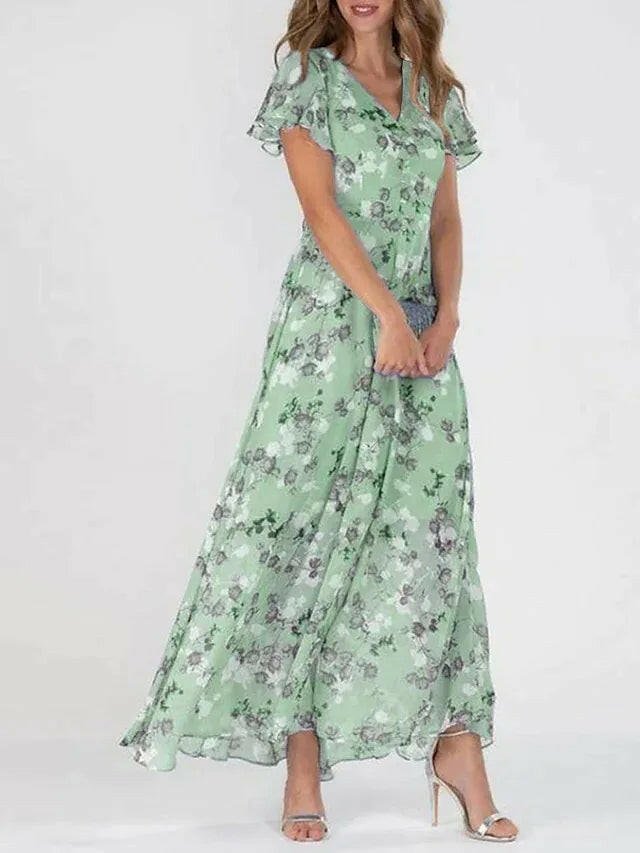 Victoria | Flowing Tummy-Skimming Maxi Dress
